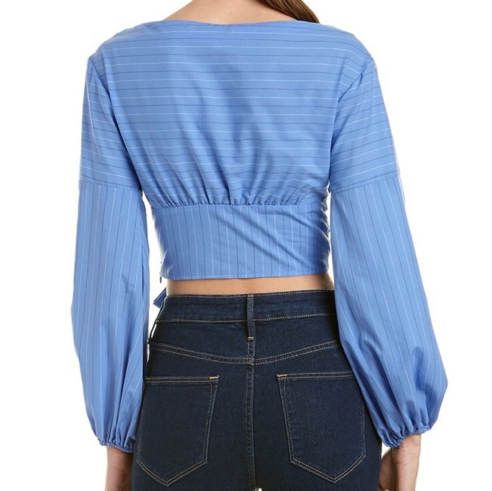 Likely Bubble Sleeve Boyfriend Tie Detail Top - Picture 2 of 10